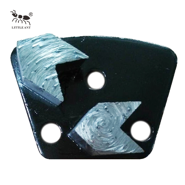 Trapezoid Metal Diamond Grinding Plate for Concrete 2 Arrow Gear Circular Rack Dry And Wet Use Coarse Blue